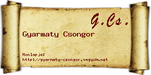 Gyarmaty Csongor névjegykártya